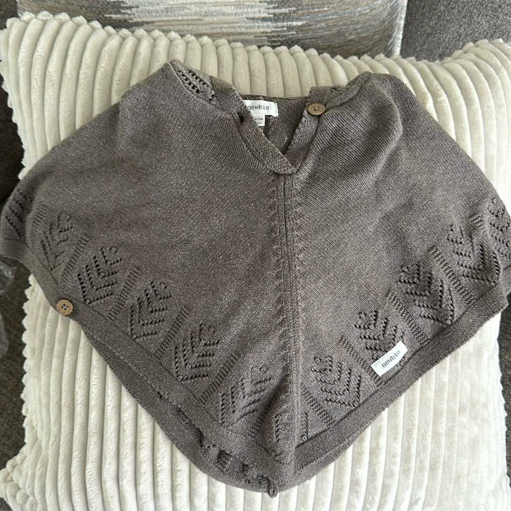 Toddler Girl Poncho Sweater